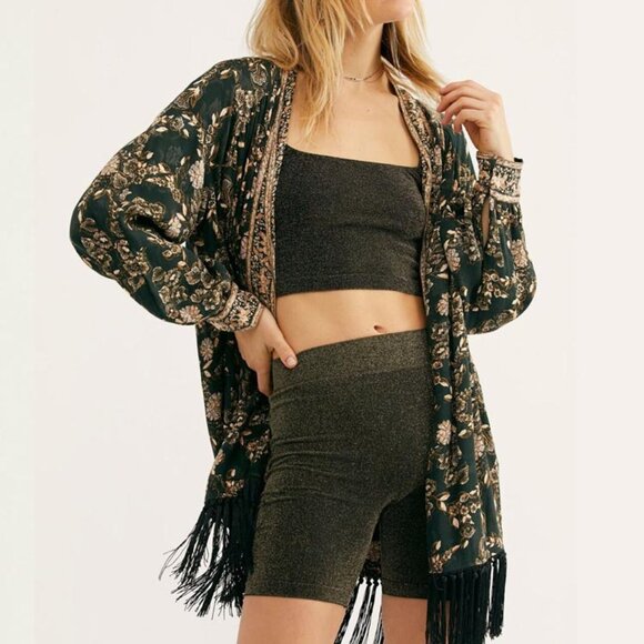 Free People Kaelin Floral Embossed Kimono - Picture 2 of 10